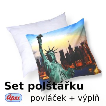 3D povláček na polštářek Apex- New York - set Polštářek s výplní + Povláček