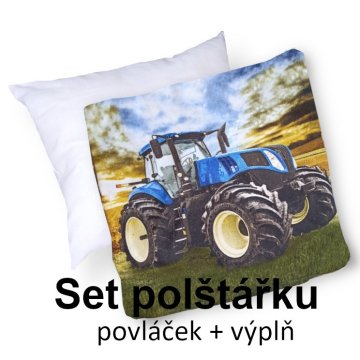 3D povláček na polštářek Apex - Traktor - Polštářek s výplní (100% pes kuličkové duté vlákno)