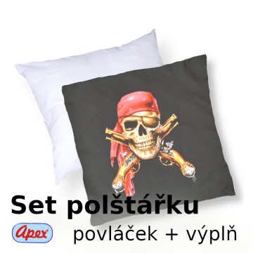 3D povláček na polštářek Apex - Pirát - set Polštářek s výplní + Povláček