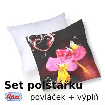 3D povláček na polštářek Apex - Love - set Polštářek s výplní + Povláček