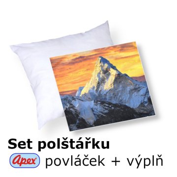 3D povláček na polštářek Apex - Matterhorn - set Polštářek s výplní + Povláček